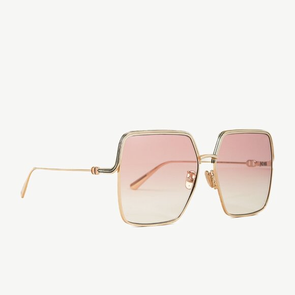 Christian Dior EverDior S1U Gold-Tone Square Sunglasses - Picture 1 of 11